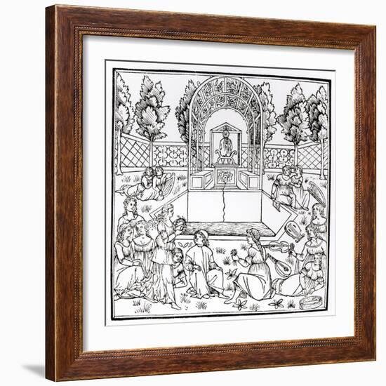 A Garden Scene, from 'Hypnerotomachia Poliphili' Attributed to Francesco Colonna (C.1432-1527)-Italian-Framed Giclee Print