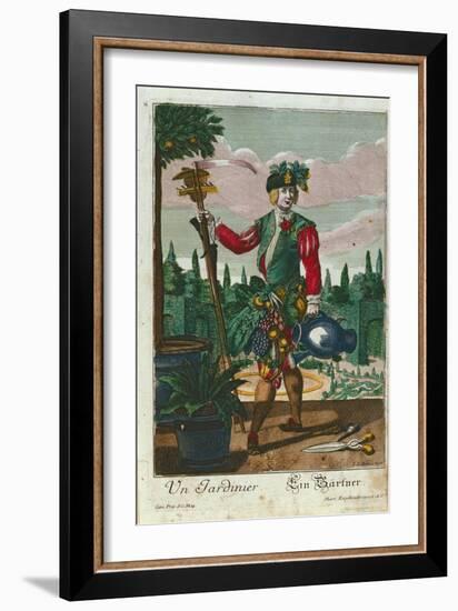 A Gardener, Allegorical Representation, C.1735-Martin Engelbrecht-Framed Giclee Print