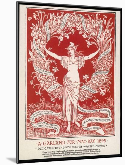 A Garland for May Day, 1895-Walter Crane-Mounted Photographic Print