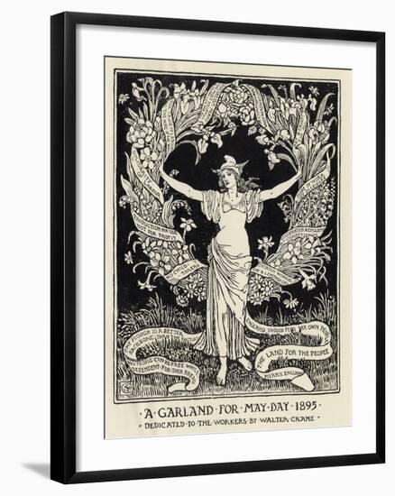 A Garland for May Day, 1895-Walter Crane-Framed Giclee Print