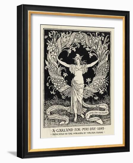 A Garland for May Day, 1895-Walter Crane-Framed Giclee Print