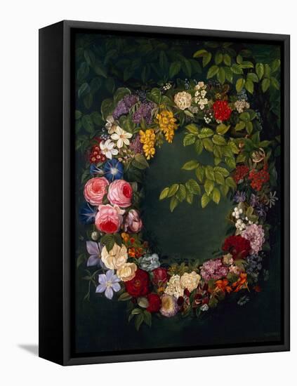 A Garland of Flowers-Johan Laurents Jensen-Framed Premier Image Canvas