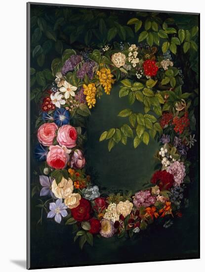 A Garland of Flowers-Johan Laurents Jensen-Mounted Giclee Print