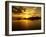 A Gas Giant and Multiple Moons Look Down on a Beautiful Island Sunset-Stocktrek Images-Framed Photographic Print