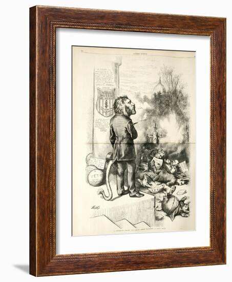 A General Blow Up - Dead Asses Kicking a Live Lion, 1874-Thomas Nast-Framed Giclee Print