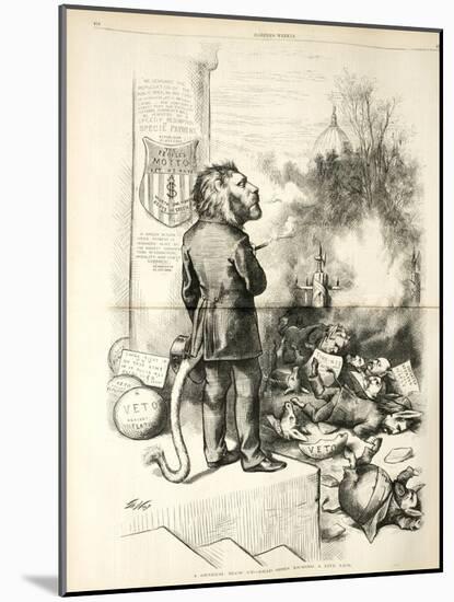 A General Blow Up - Dead Asses Kicking a Live Lion, 1874-Thomas Nast-Mounted Giclee Print