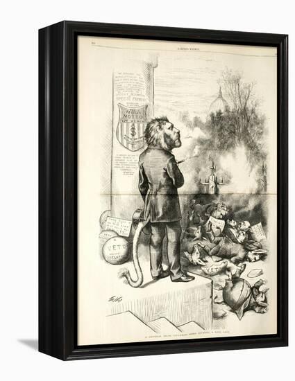 A General Blow Up - Dead Asses Kicking a Live Lion, 1874-Thomas Nast-Framed Premier Image Canvas