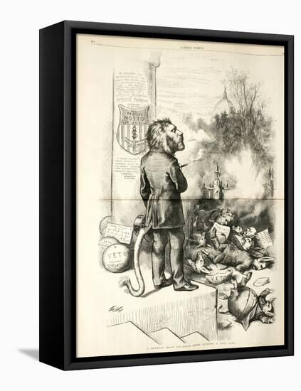 A General Blow Up - Dead Asses Kicking a Live Lion, 1874-Thomas Nast-Framed Premier Image Canvas