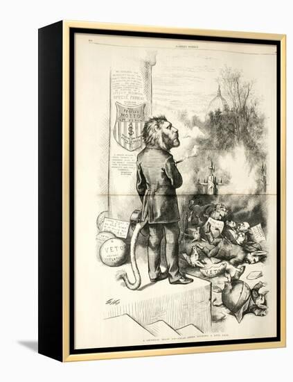 A General Blow Up - Dead Asses Kicking a Live Lion, 1874-Thomas Nast-Framed Premier Image Canvas