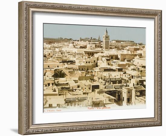 A General Panoramic View of the Rooftops of Tunis, Tunisia-null-Framed Photographic Print