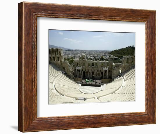 A General View of the Herod Atticus Theater at the Foot of the Acropolis Hill-null-Framed Photographic Print