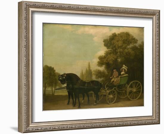 A Gentleman Driving a Lady in a Phaeton, 1787-George Stubbs-Framed Giclee Print