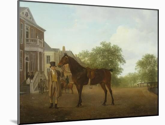 A Gentleman Holding a Saddled Horse in a Street by a Canal-Jacques-Laurent Agasse-Mounted Giclee Print
