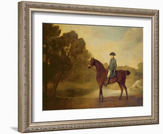 A Gentleman on a Bay Hunter, 1771 (Oil on Canvas)-George Stubbs-Framed Giclee Print