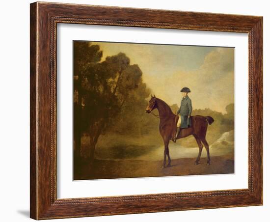 A Gentleman on a Bay Hunter, 1771 (Oil on Canvas)-George Stubbs-Framed Giclee Print