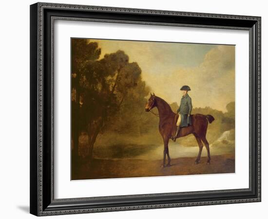 A Gentleman on a Bay Hunter, 1771 (Oil on Canvas)-George Stubbs-Framed Giclee Print