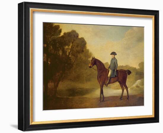 A Gentleman on a Bay Hunter, 1771 (Oil on Canvas)-George Stubbs-Framed Giclee Print