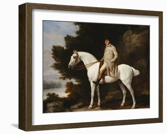 A Gentleman on a Grey Horse in a Rocky Wooded Landscape, 1781-George Stubbs-Framed Giclee Print