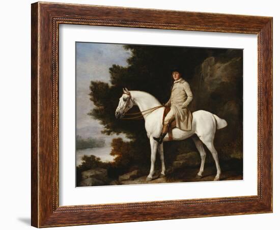 A Gentleman on a Grey Horse in a Rocky Wooded Landscape, 1781-George Stubbs-Framed Giclee Print