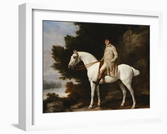 A Gentleman on a Grey Horse in a Rocky Wooded Landscape, 1781-George Stubbs-Framed Giclee Print