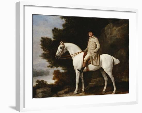 A Gentleman on a Grey Horse in a Rocky Wooded Landscape, 1781-George Stubbs-Framed Giclee Print