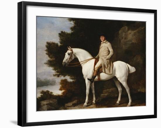 A Gentleman on a Grey Horse in a Rocky Wooded Landscape, 1781-George Stubbs-Framed Giclee Print