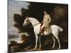 A Gentleman on a Grey Horse in a Rocky Wooded Landscape-George Stubbs-Mounted Giclee Print