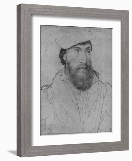 'A Gentleman: Unknown', c1532-1543 (1945)-Hans Holbein the Younger-Framed Giclee Print