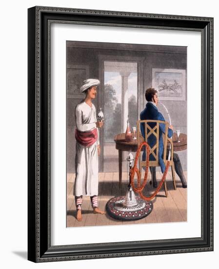 A Gentleman with His Hookah Burdah, or Pipe Bearer, 1813-Charles D'oyly-Framed Giclee Print