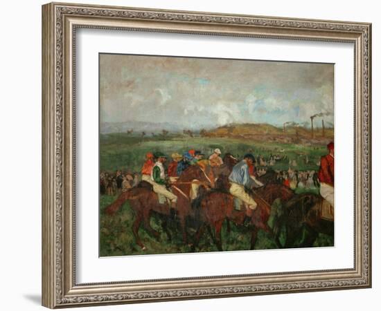 A Gentlemen's Race, Before the Start, 1862 and 1882-Edgar Degas-Framed Giclee Print