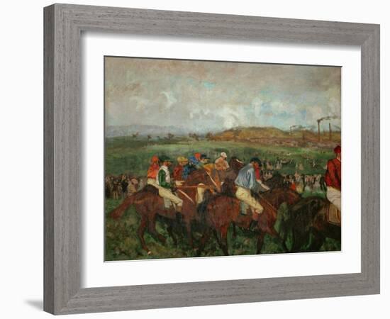 A Gentlemen's Race, Before the Start, 1862 and 1882-Edgar Degas-Framed Giclee Print