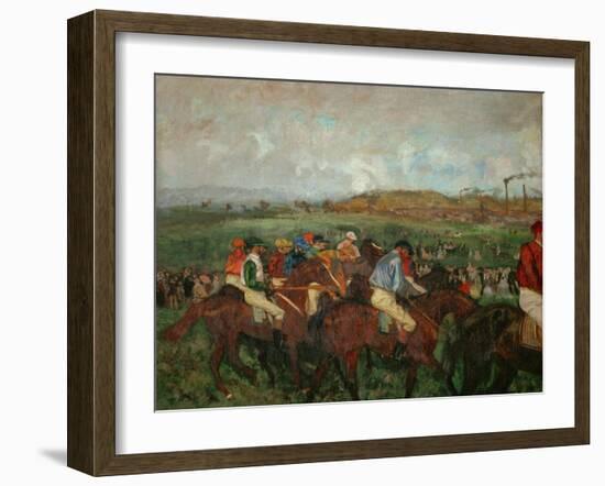 A Gentlemen's Race, Before the Start, 1862 and 1882-Edgar Degas-Framed Giclee Print