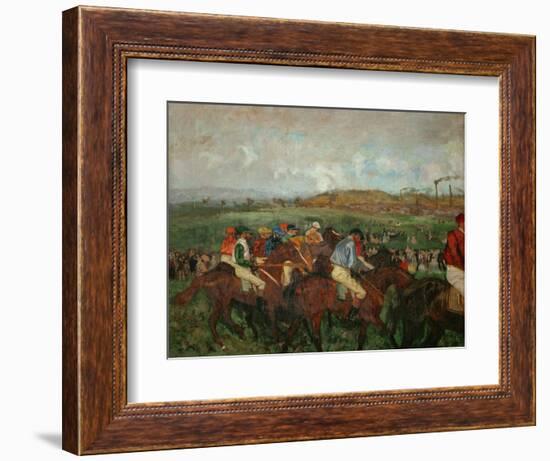 A Gentlemen's Race, Before the Start, 1862 and 1882-Edgar Degas-Framed Giclee Print