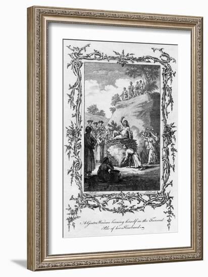 A Gentoo Woman Burning Herself on the Funeral Pile of Her Husband, 18th Century-Samuel Wale-Framed Giclee Print