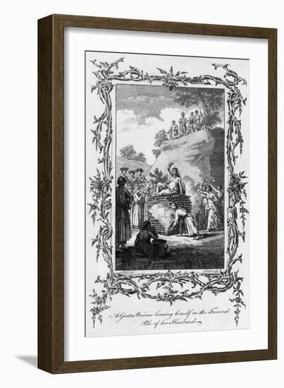 A Gentoo Woman Burning Herself on the Funeral Pile of Her Husband, 18th Century-Samuel Wale-Framed Giclee Print