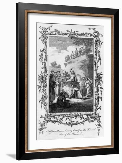 A Gentoo Woman Burning Herself on the Funeral Pile of Her Husband, 18th Century-Samuel Wale-Framed Giclee Print