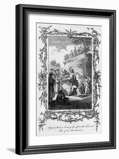 A Gentoo Woman Burning Herself on the Funeral Pile of Her Husband, 18th Century-Samuel Wale-Framed Giclee Print