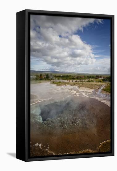 A Geothermal Hotspring Pool with Dissolved Minerals, Geysir, Golden Circle, Iceland, Polar Regions-Yadid Levy-Framed Premier Image Canvas