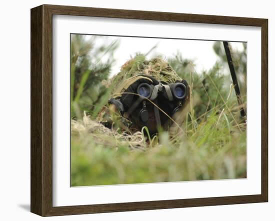 A German Bundeswehr Soldier Camouflages Himself to Blend into His Surroundings-Stocktrek Images-Framed Photographic Print