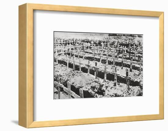 A German cemetery in France, World War I, c1914-c1918-Unknown-Framed Photographic Print
