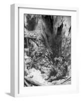 A German Shell Explodes in a British Trench, 1914,-Arthur C Michael-Framed Giclee Print
