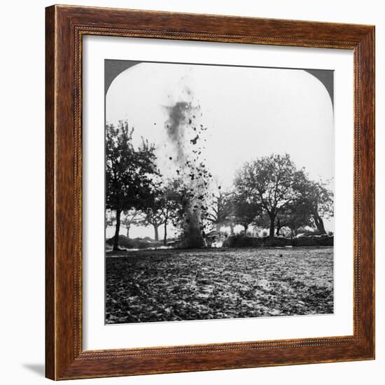 A German Shell Exploding, World War I, 1914-1918-null-Framed Photographic Print