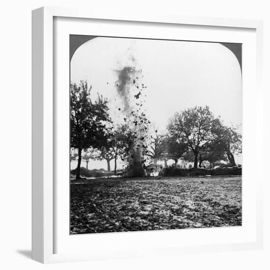 A German Shell Exploding, World War I, 1914-1918-null-Framed Photographic Print