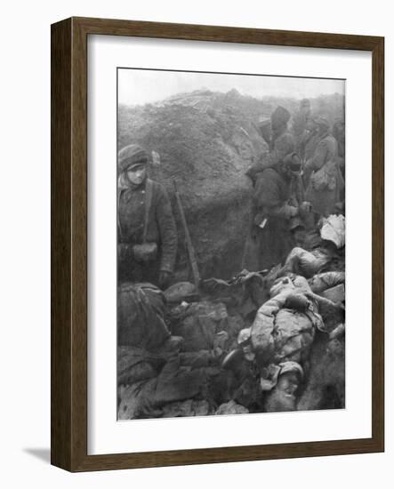 A German Trench after an Assult by the French 1st Army, France, 1915-null-Framed Giclee Print