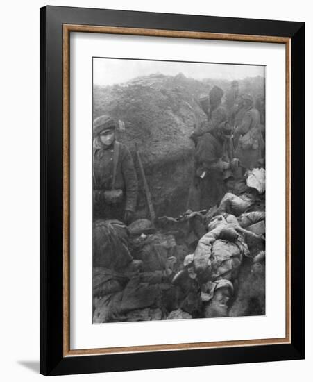 A German Trench after an Assult by the French 1st Army, France, 1915-null-Framed Giclee Print