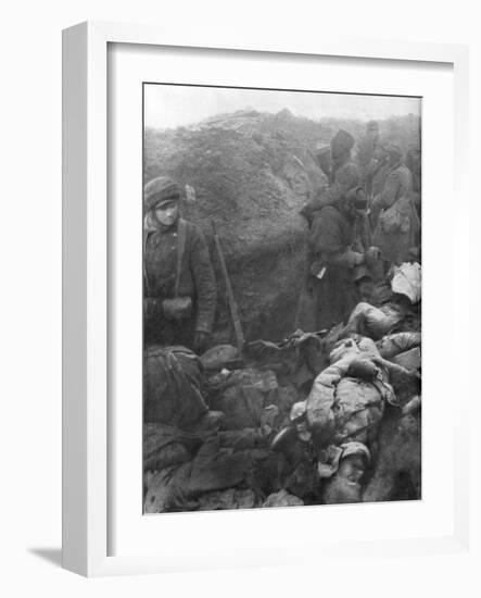 A German Trench after an Assult by the French 1st Army, France, 1915-null-Framed Giclee Print