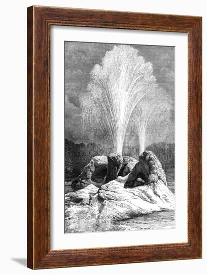 A Geyser, USA, 19th Century-Edouard Riou-Framed Giclee Print