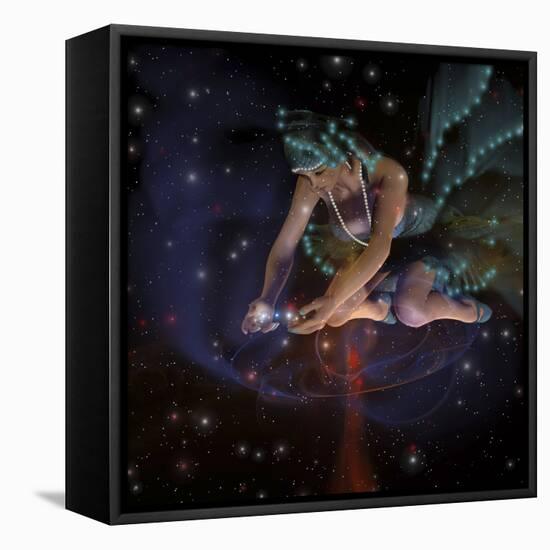 A Ghostly Female Spirit Spreads Stars and Planets Throughout the Universe-Stocktrek Images-Framed Stretched Canvas