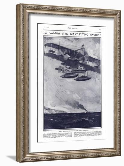 A Giant Aeroplane Designed to Carry Eighty Passengers, 1914-Cyrus Cuneo-Framed Giclee Print