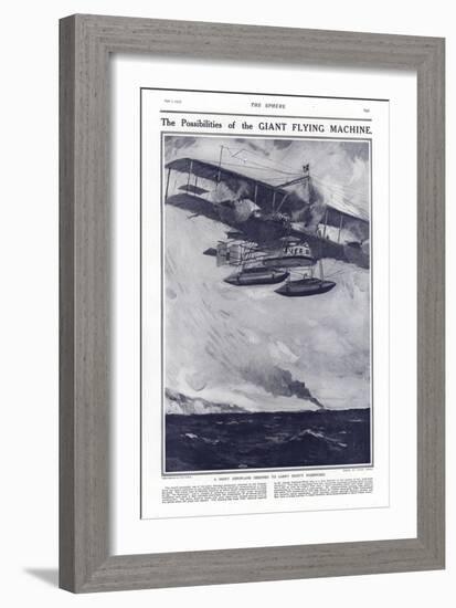 A Giant Aeroplane Designed to Carry Eighty Passengers, 1914-Cyrus Cuneo-Framed Giclee Print